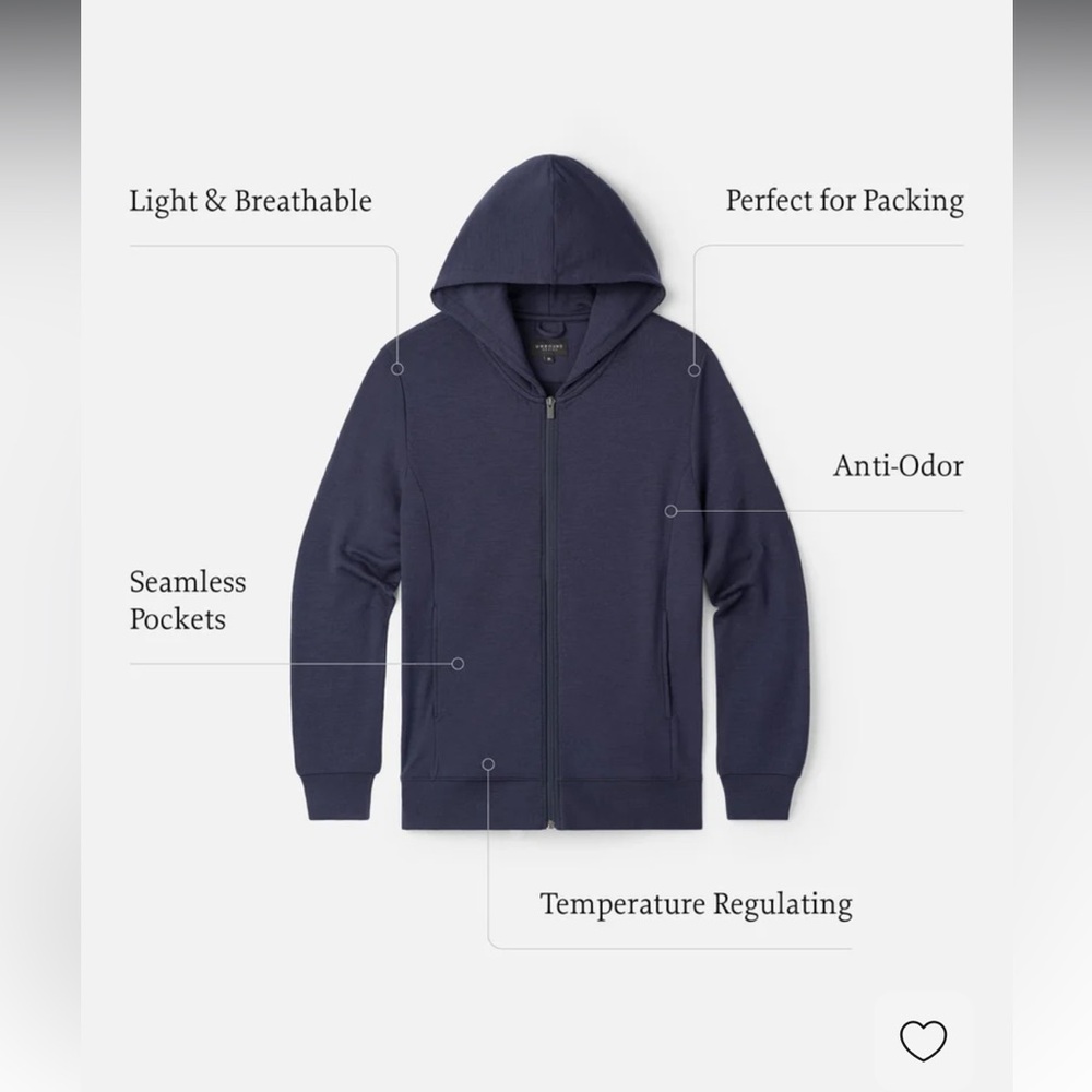 Men's Merino Zip-up Hoodie - Picture 2 of 3